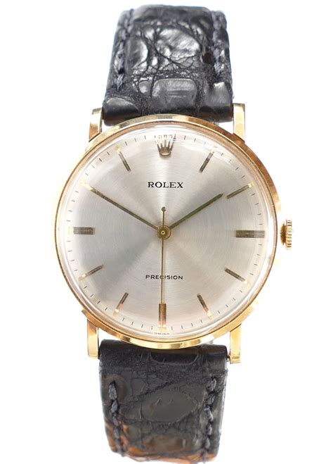 vintage rolex precision solid gold dress watch|Rolex Precision 9659 .